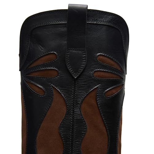 Cowboy Boots for Women Knee High Boots with Chunky Heel Retro Embroidered Western Cowgirl Shoes Pointed Toe Pull On4