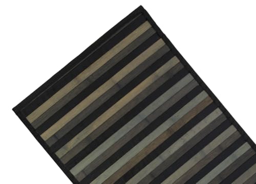 BIANCHERIAWEB Tappeto Bamboo Degradè In Varie Colorazioni 50x230 cm Nero