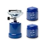 BESCH Hornillo de Camping + 2 Cartuchos de Gas 190...: Hornillo de gas con llama estable y potente, ideal para cocinar de forma rápida y uniforme al aire libre. Perfecto para preparar comidas calientes durante tus aventuras de camping, senderismo o pesca. Ligero y fácil de transportar gracias a su tamaño...