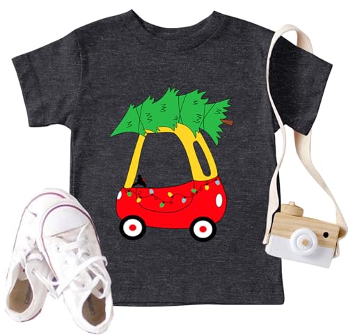 Toddler Christmas Shirt Boys Girls Christmas Tree Shirts Merry Christmas Tshirts Xmas Holiday Short Sleeve Tops