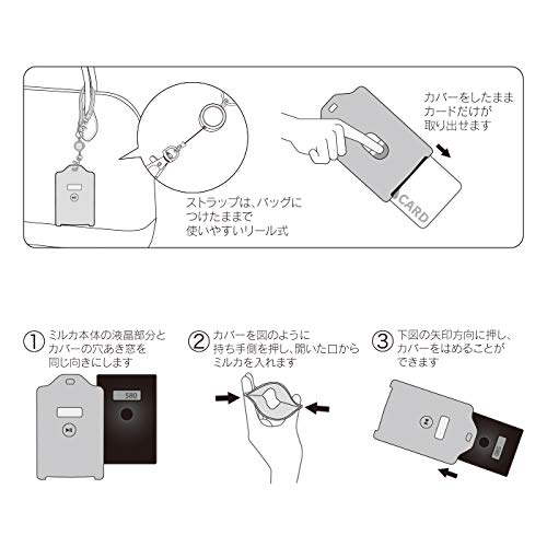 最安値 ユニーク 電子マネーカード専用残高表示機能付きパスケースmiruca ミルカ ミルカプラス 専用レザーカバー ブラック Mirucalcbk 1個の価格比較