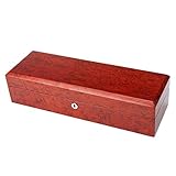 ★ Kann 6 Uhren anzeigen TGDY 6 Gitter Watch Schmuck Vitrine Box Case, Hölzerne Uhrenbox, Rote Box Sehen