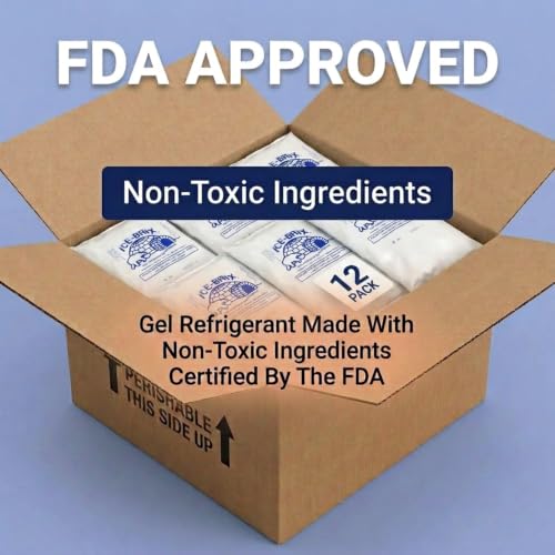 Image of ICE-BRIX Reusable Gel Ice Packs for Shipping, 8 x 6 x 1.25 in, 24 oz White (12 Pack) - Large Cold Packs for Frozen Food, Meal Kits, Coolers, Medical Shipping & Perishable Mailers
