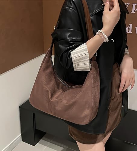Bolso hobo de ante estilo holgado para mujer, bolso cruzado, bolso de viaje, bolso tipo tote con asa superior, 2026 miniatura 2