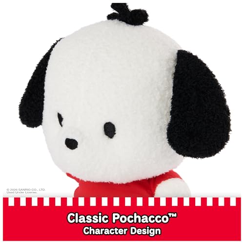 Image of GUND Sanrio Pochacco Plush, Puppy Stuffed Animal for Ages 1 and Up, White /Red, 6 inch