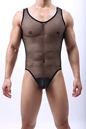 Men's See-Through Mesh Bodysuit Underwear Wrestling Singlet Leotard Briefs Nightwear2