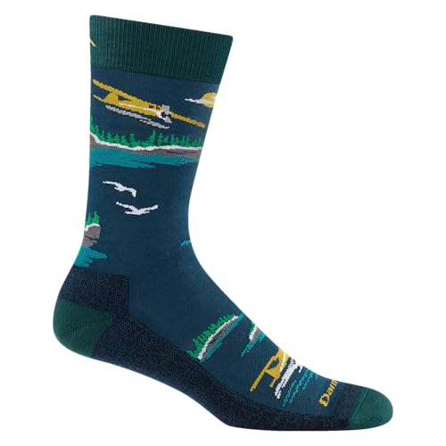 Darn Tough Vermont Men's Cushioned Crew Socks, Float Boat- Lightweight Crew Socks for Men