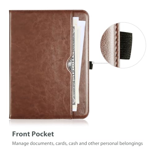ProCase iPad 9/8/7 ケース (2021 2020 2019) iPad 10.2" 対応 PUレザーカバー ペン収納 耐衝撃 手帳型 スタンド フォリオカバー (ブラウン)