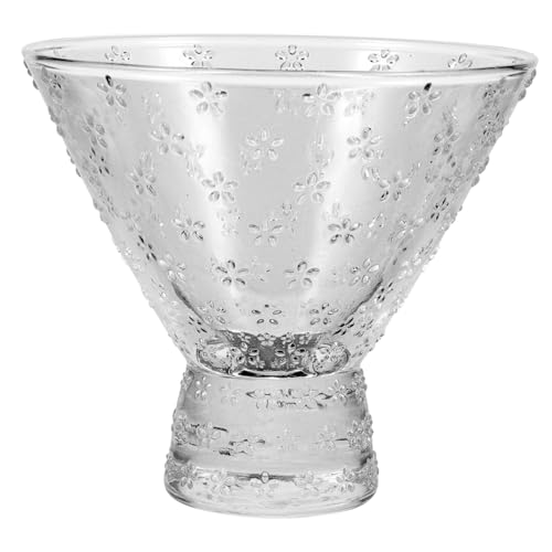 SOLUSTRE Copa de Helado de Vidrio Tazón para Postre Grande Tazón Decorativo para Cumpleaños Boda para Trifle de Vidrio Transparente