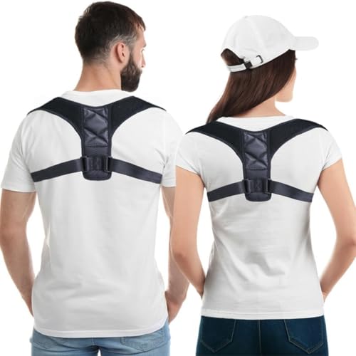 Pauline CY Rücken Geradehalter 2024,Haltungskorrektur Rücken Damen und Herren,Komfortable Rückengurt,Rückenstützgürtel Verbessert Effektiv Den Buckel und Beugt Schmerzen im Rücken,Schwarz