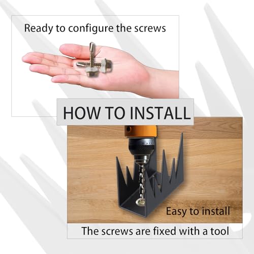 OYEFLY Anti-Climb Wall Spikes, 12 Pcs Metal Fence Spikes (Black)