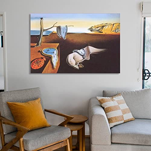 Art Prints Salvador Dali The Persistence Of Memory Surrealism Poster Wall Art Paintings Canvas Wall Decor Home Decor Living Room Decor Aesthetic 24X36Inch(60X90Cm) Frame-Style #TOP5