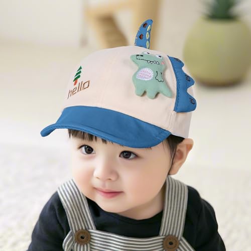Kids' Baseball Cap - Short Brim Sun Hat Soft Breathable Cute Dinosaur Print Adjustable Summer Outdoor Hat for 0-3 Years3