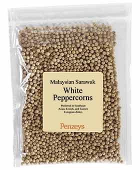 Whole Sarawak White Peppercorns By Penzeys Spices 3.6 oz 3/4 cup bag (Pack of 1)
