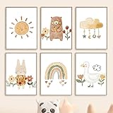 🌈Amazing Gift - Die wundervoll illustrierten Poster eignen sich perfekt als Geschenk zur Geburt für Mädchen und Jungen - egal ob zum Kindergeburtstag, für die Babyparty oder zur Taufe. Sie sind ein Hingucker in jedem Kinderzimmer.