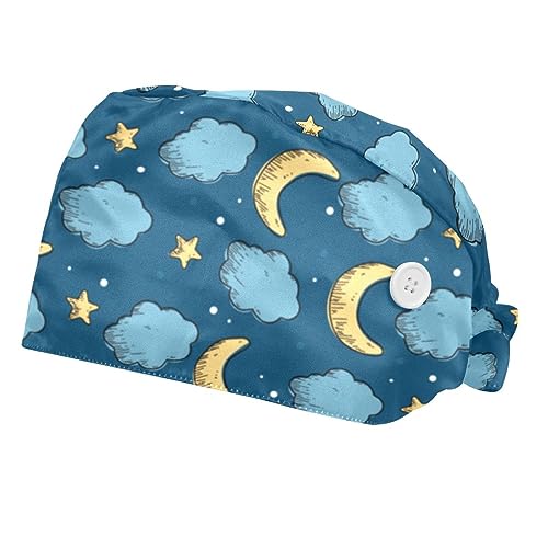 Chapeaux de travail ajustables VERED : lot de 2 casquettes avec bandeau anti-transpiration lune