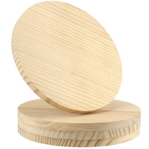 Sinjeun 4 Pack 12 Inches Round Wood Plaque, 3/4 Inch Thick Blank Wooden Hanging Sign, Unfinished Wood Boards With Hanging Hole For Diy Crafts #TOP9
