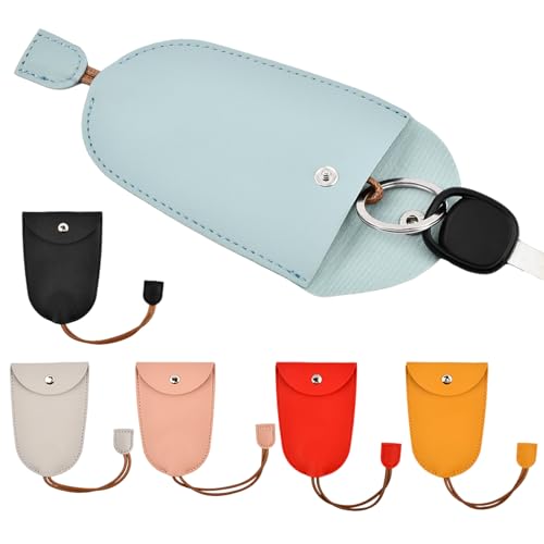 Protective Pull Out Key Case 6pack Large PU Leather Car Key Protective Bag Key-Fob Pouch with Holder Hook Not Easy to Slip
