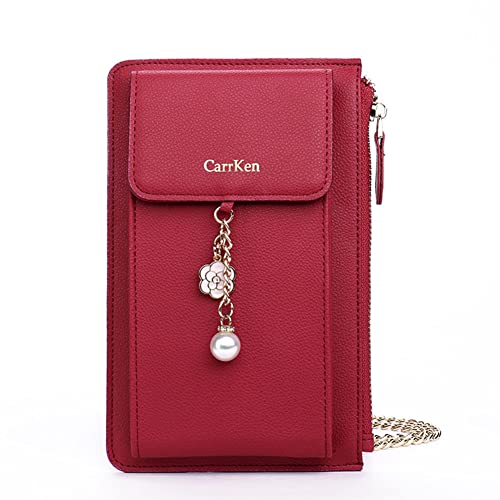 Petit sac à main pour téléphone portable à bandoulière portefeuille embrayage cuir PU