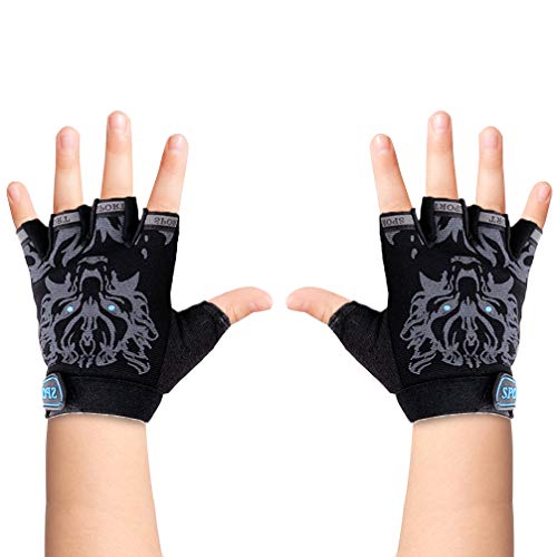 Luwint Luvas Esportivas Infantis Para Pesca, Ciclismo, 4 A 12 Anos (Pretas)