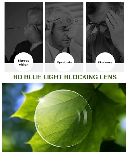 Image of Gleyemor Blue Light Glasses for Men Women, Vintage Mens Glasses Frame Womens Computer Glasses (Black)