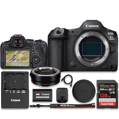 Canon EOS R5 Mark II Mirrorless Camera (Body Only) with Mount Adapter EF-EOS R + SanDisk Extreme PRO 128GB Memory Card (11pc Bundle)