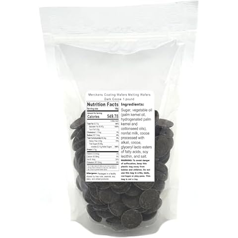 Merckens Coating Wafers Melting Wafers Dark Cocoa 1 pound Cover