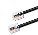 Part Express EopZol 10ft Telephone Line Cord Cable Wire 6P4C RJ11 DSL Modem Fax Phone to Wall Black