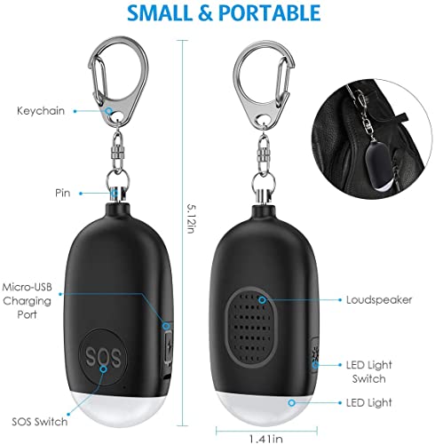 image for AMIR (Upgraded New Version) Safe Sound Personal Alarm, 130dB Rechargea