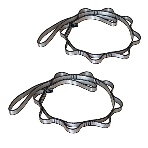 2pcs Daisy Chains, Verstellbare Nylon Strap, Yoga-Verlängerungsgurte (Silber-Grau)