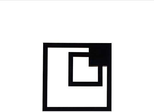 Lámpara de pared, apliques de pared, lámpara de pared moderna de simplicidad negra con acabado mate, lámpara de pared cuadrada de alambre duro LED