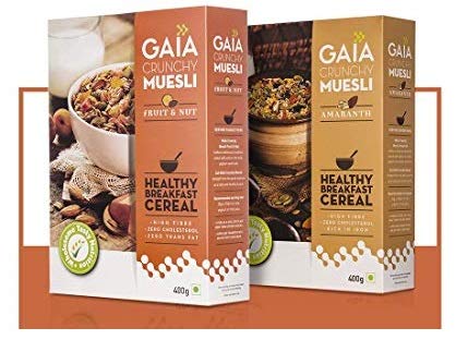 Crunchy Muesli Combo Pack Fruit and Nut (400 gm) and Amaranth (400 gm) (Super Saver Pack)