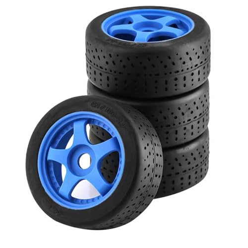 RC�J�[�̃^�C���ƃz�C�[�� Compatible With ARRMA For INFRACTION 6S F1 For LIMITLESS 1/7 RC�J�[�A�b�v�O���[�h�p�[�c�A�N�Z�T���[ �v���X�`�b�N�z�C�[�� �S���^�C�� 4��(Blue)