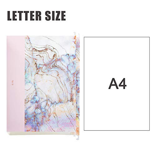 Charavector Hanging File Folders Letter Size Assorted Durable Refined Design Decorative Hanging File Folder Set, 1/5-Cut Adjustable Tabs,12Pcs For Cabinet,File Organizer,Marbling #TOP4