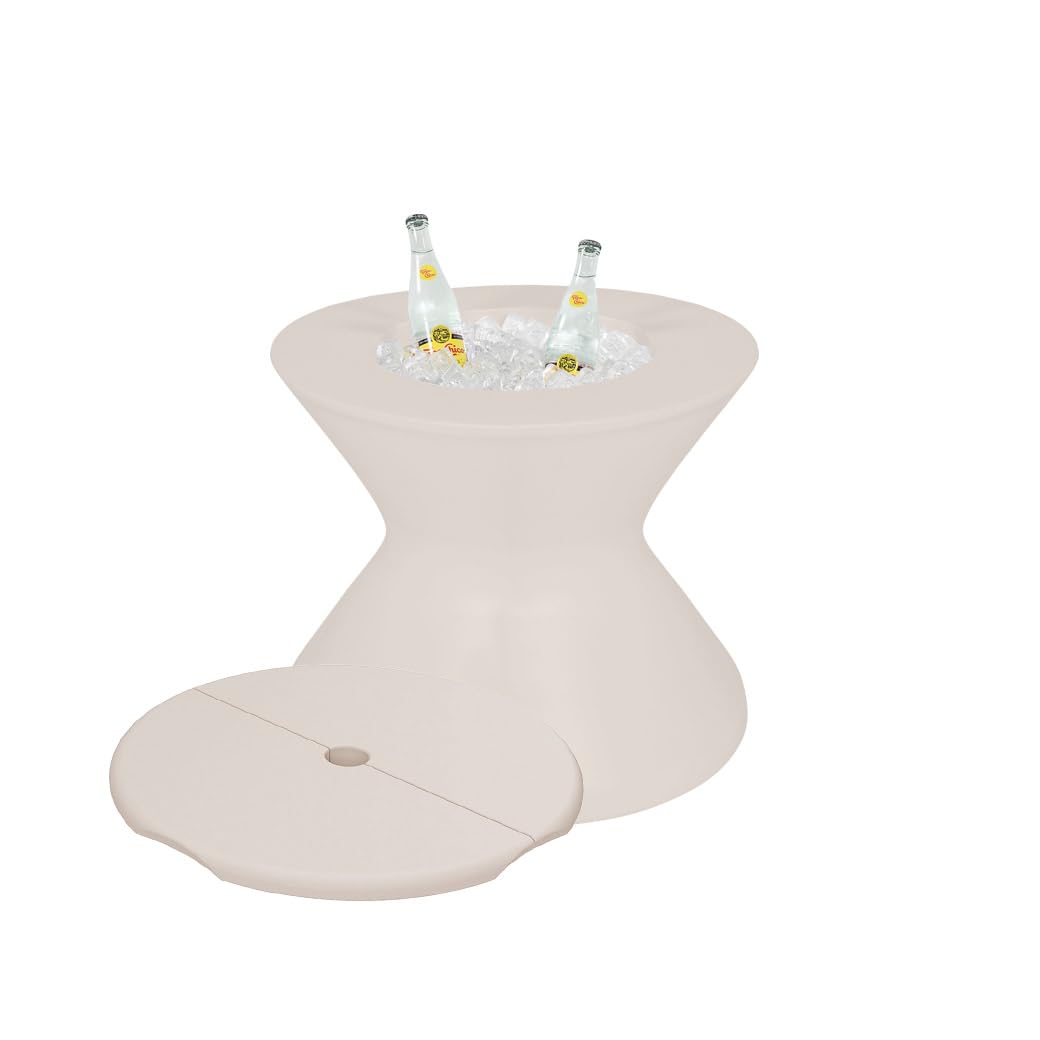 Ledge Lounger in-Pool Side Table (Cloud, with Ice Storage) - Lid with Umbrella Hole