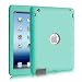 iPad 2 Case,iPad 3 Case,iPad 4 Case,BENTOBEN Heavy Duty Rugged Shock-Absorption/High Impact Resistant Hybrid Three Layer Armor Full Body Protective Case Cover for iPad 2/3/4 Retina (Cyan&Grey)