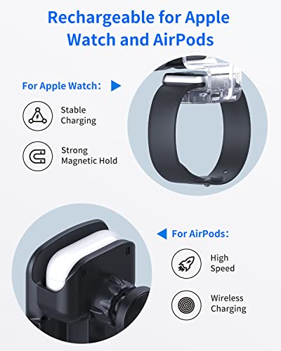 Joyveva 3 In 1 Wireless Car Charger For Iphone/Apple Watch/Airpods, Auto-Clamping Car Charging Mount, Car Phone Holder Charger For Iphone14/13/12/11/X/8, Apple Watch 8/7/6/5/4/3/2/Se, Airpods Pro 2/2 #TOP3