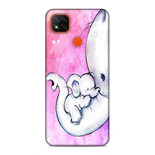 Image of Printed Mobile Back Hard Case Cover for Xiaomi Redmi 9C / Xiaomi Poco C31 / Xiaomi Redmi 9 Activ /Xiaomi Redmi 9 | Cute Elephant, Baby Elephant, Mom's Love -2202