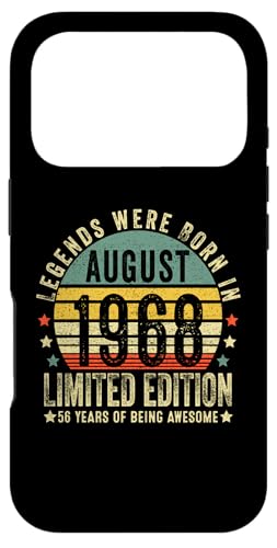 Legend Since August 1968 Vintage 56th Birthday Made in 1968 X}zP[X iPhone 17 Pro p