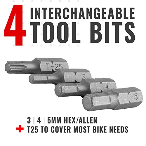 Pro Bike Tool Adjustable Torque Wrench Set - 4, 5, 6 Nm - Shop Quality Bicycle Multitool Suitable For Home Use - Includes 3, 4, 5Mm Allen, T25 Tool Bits - Maintenance Kit For Road And Mountain Bikes #TOP4