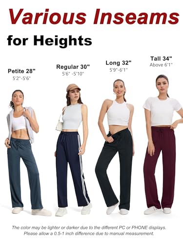 Tapata Women's 28/30/32/34 Inseam Track Pants Loose Straight Leg Jogging Sweatpants Warm-Up Sports Athletic Running4