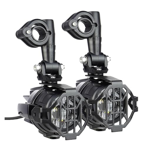 Motorcycle Auxiliary Light Motorcycle LED Auxiliary Headlight Flipable Fog Light Protector Fit For BMW R1200GS LC R1250GS Adventure R1250RT R1200RT R1250RS(Light and cover)