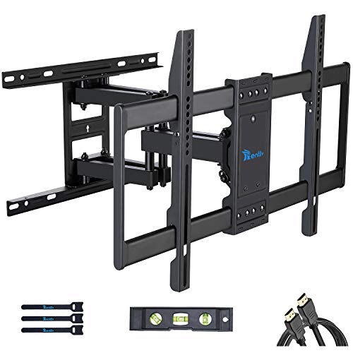 RENTLIV TV Mount Full Motion with Articulating Arms for 37-70 inch Flat Curved