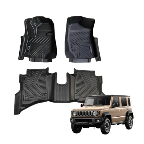 MOTOR FIT Floor Mats for Suzuki Jimny 5-Door 2018–2026 | All-Weather TPE Mats | Custom Fit 3D Design | Waterproof, Anti-Slip, Easy to Clean | Full Interior Protection