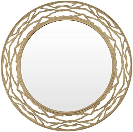 Varaluz Kato Round 33in Mirror - Havana Gold