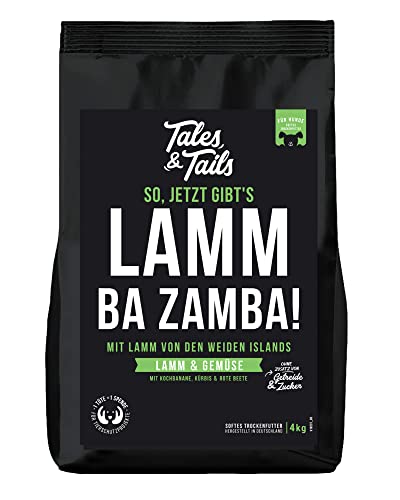Tales & Tails Lamm Ba Zamba Halbfeuchtes Trockenfutter für Hunde | Getreidefrei | Mit 75% Lamm Als Tierische Proteinquelle | Nur 6 Zutaten | Hohe Verträglichkeit | 4kg