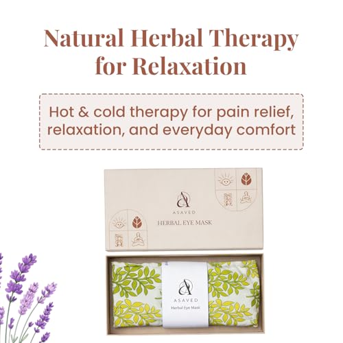 Image of Herbal Eye Mask | ASAVED | Relieve Stress, Headaches & Puffy Eyes | Soothing Hot or Cold Therapy | Made using Flaxseed, Lavender & Rosemary | Aromatherapy | YogNidra