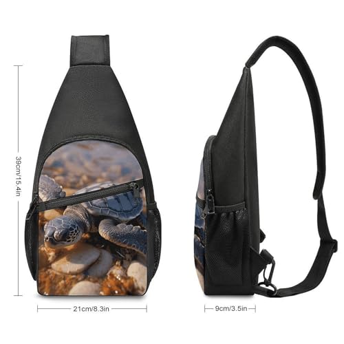 Bolso bandolera con diseño de tortuga marina para senderismo y viaje miniatura 2