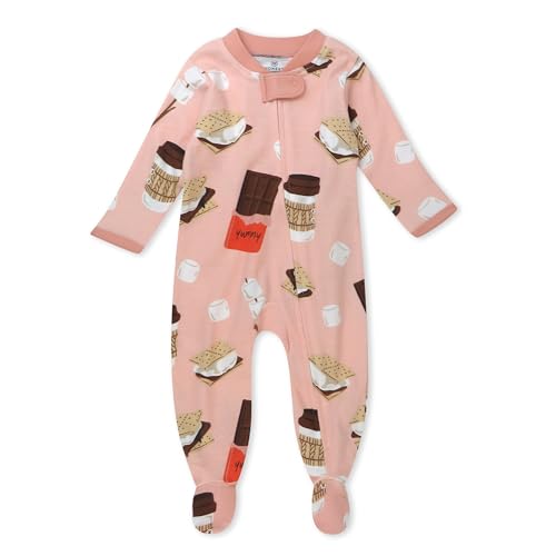 Image of HonestBaby baby-girls Sleep & Play Footed One-piece Pajama Sleeper 100% Organic Cotton, Baby Girls