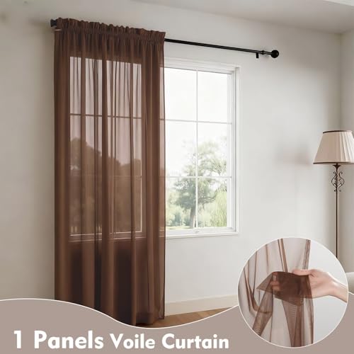 Cortinas de gasa semitransparentes para suavizar la luz solar en ventanas de 152x182 cm 3